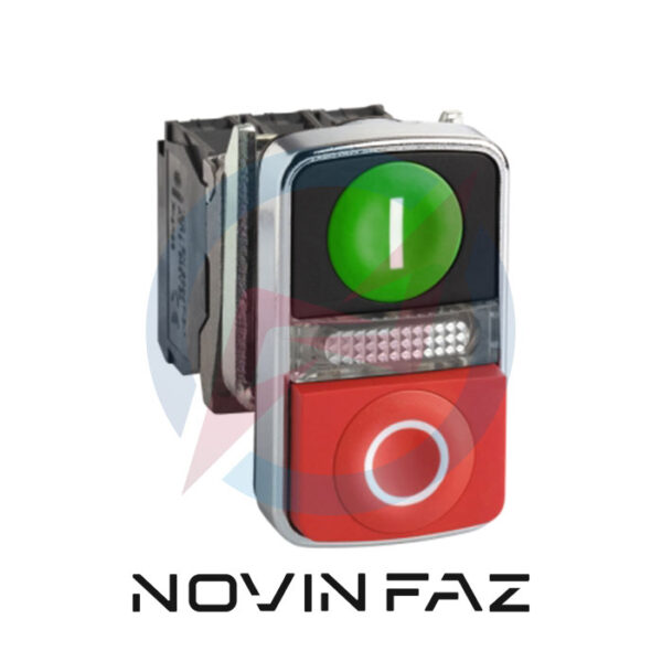 استارت استوپ دوبل فلزی چراغ دار 1NO+1NC ولتاژ 24VAC/DC اشنایدر الکتریک