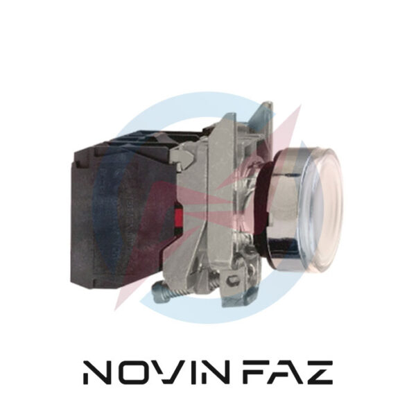 پوش باتن اشنایدر فلزی سفید 1NO + 1NCبدون LED داخلی