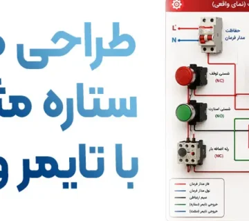 طراحی مدار فرمان ستاره مثلث اتوماتیک با تایمر و کنتاکتور